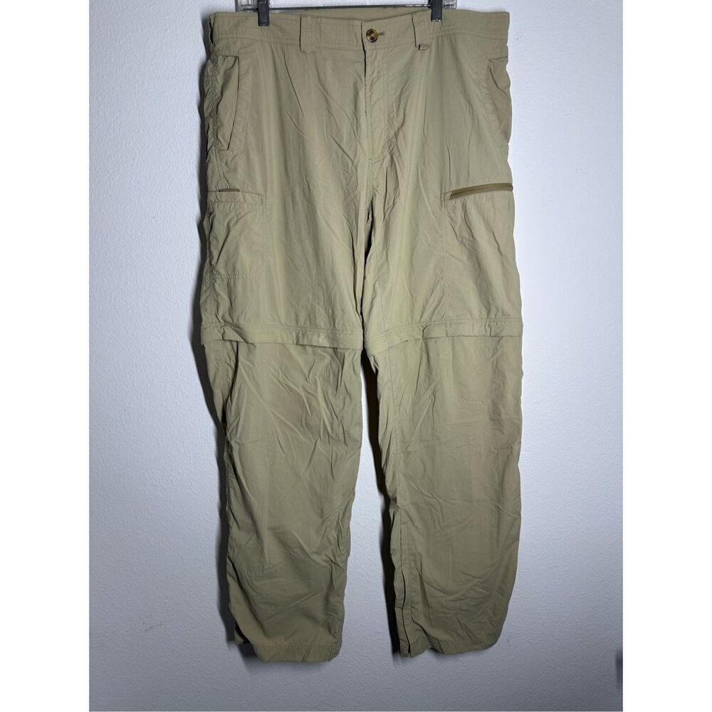 ExOfficio Buzz Off Convertible Cargo Pants Mens Sz 38x33 Beige Insect Shield